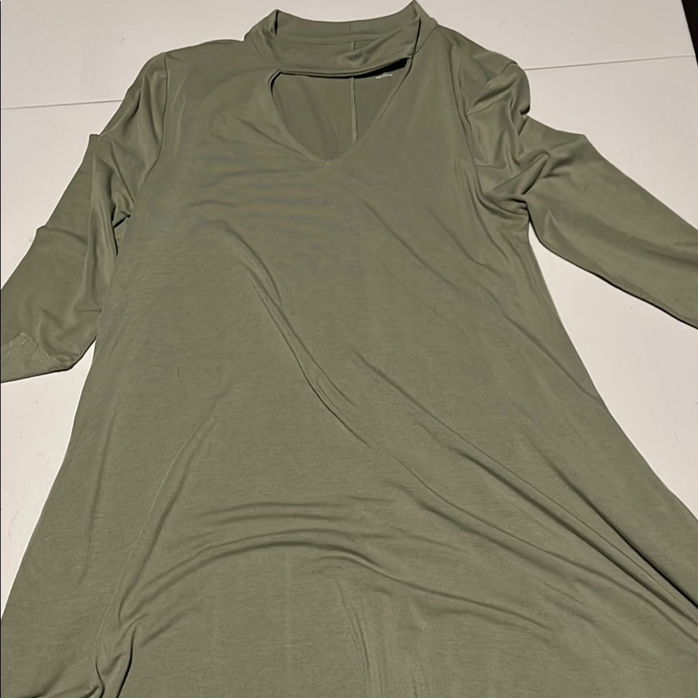 Soho Sage Green Long Sleeve Dress